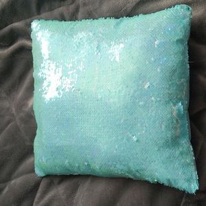 Glittery blue pillow